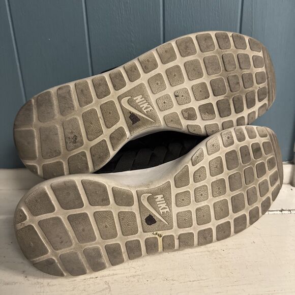 Nike‎ Mens 10 Roshe Run Running Shoes Black 555602-002 Low Top Woven Lace Up - Picture 9 of 10